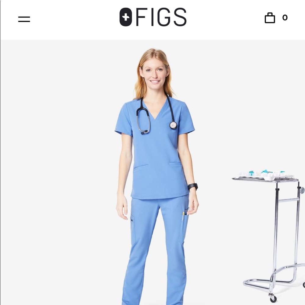 NEW!!! FIGS CEIL BLUE SCRUBS SET